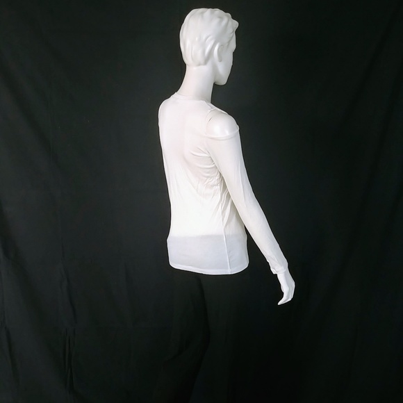 NWOT Monrow Classic Cold Shoulder Long Sleeve Tee - Picture 4 of 7